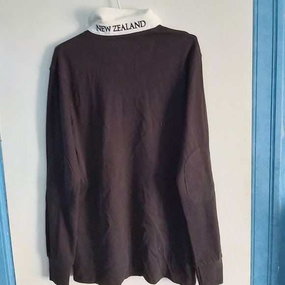 BNT New Zealand LS Black Rugby Polo Shirt - Picture 9 of 10